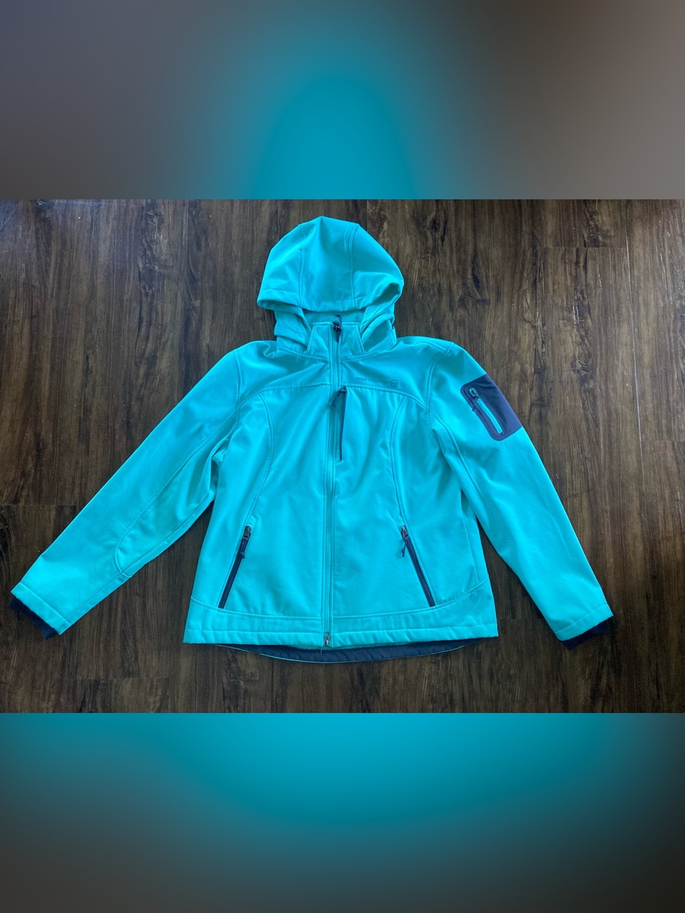 Free Country Hooded Turquoise Jacket Women’s Size XL Winter Outerwear